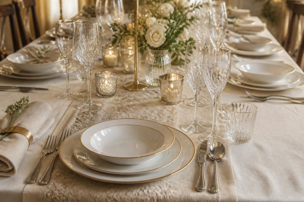 Linge de table et vaisselle de fête : bien choisir
