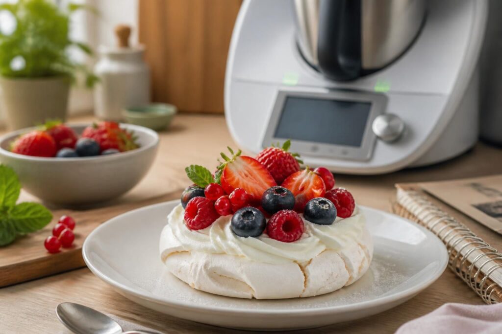 découvrez notre recette de pavlova aux fruits rouges, en version individuelle et réalisée au thermomix. bénéficiez des astuces exclusives de cyril lignac pour un dessert léger et aérien réussi à coup sûr.