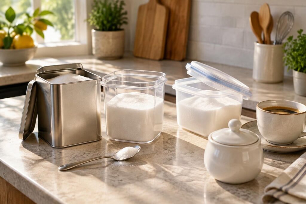 Boîte à sucre : modèles en métal, plastique ou Tupperware pour votre cuisine