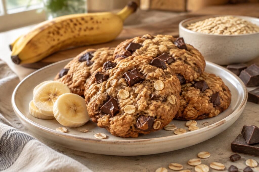 Cookies flocon d&rsquo;avoine chocolat et banane pour un goûter sain