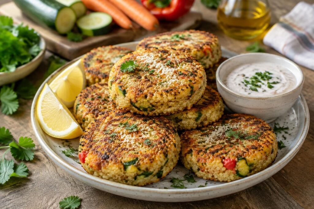 Galettes de quinoa : recettes savoureuses aux légumes, parmesan et cuisson au four