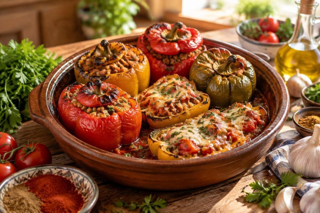 découvrez des recettes faciles de poivrons au four : version marocaine parfumée, légumes rôtis et variantes farcies pour tous les goûts.