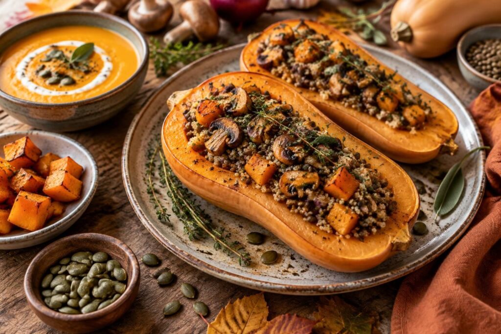 découvrez une recette de butternut farcie et d’autres idées gourmandes pour cuisiner ce légume d’automne, simplement et de saison.