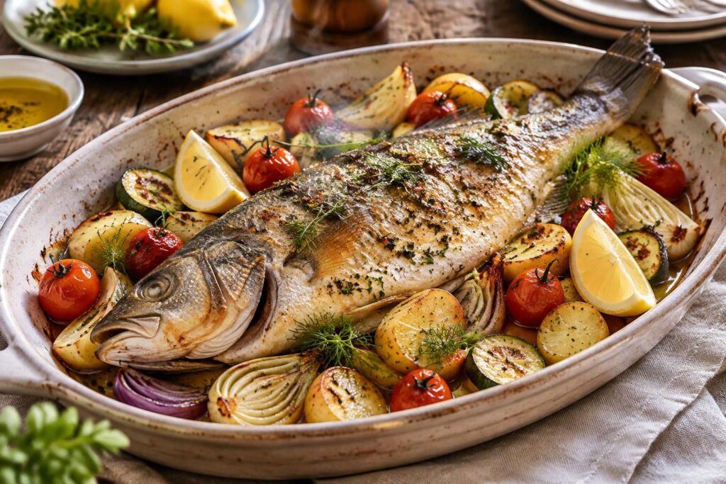Recette poisson au four avec légumes selon Cyril Lignac